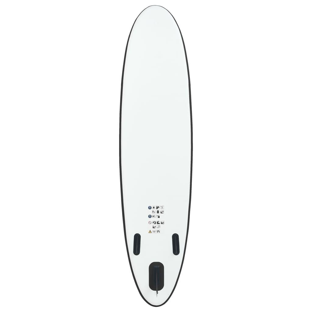 Juego de tabla de paddle surf hinchable negro y blanco 4/7