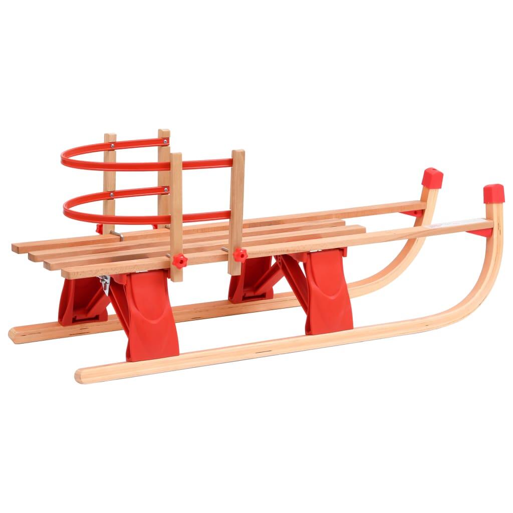 Trineo de nieve plegable con respaldo madera 119 cm 3/7