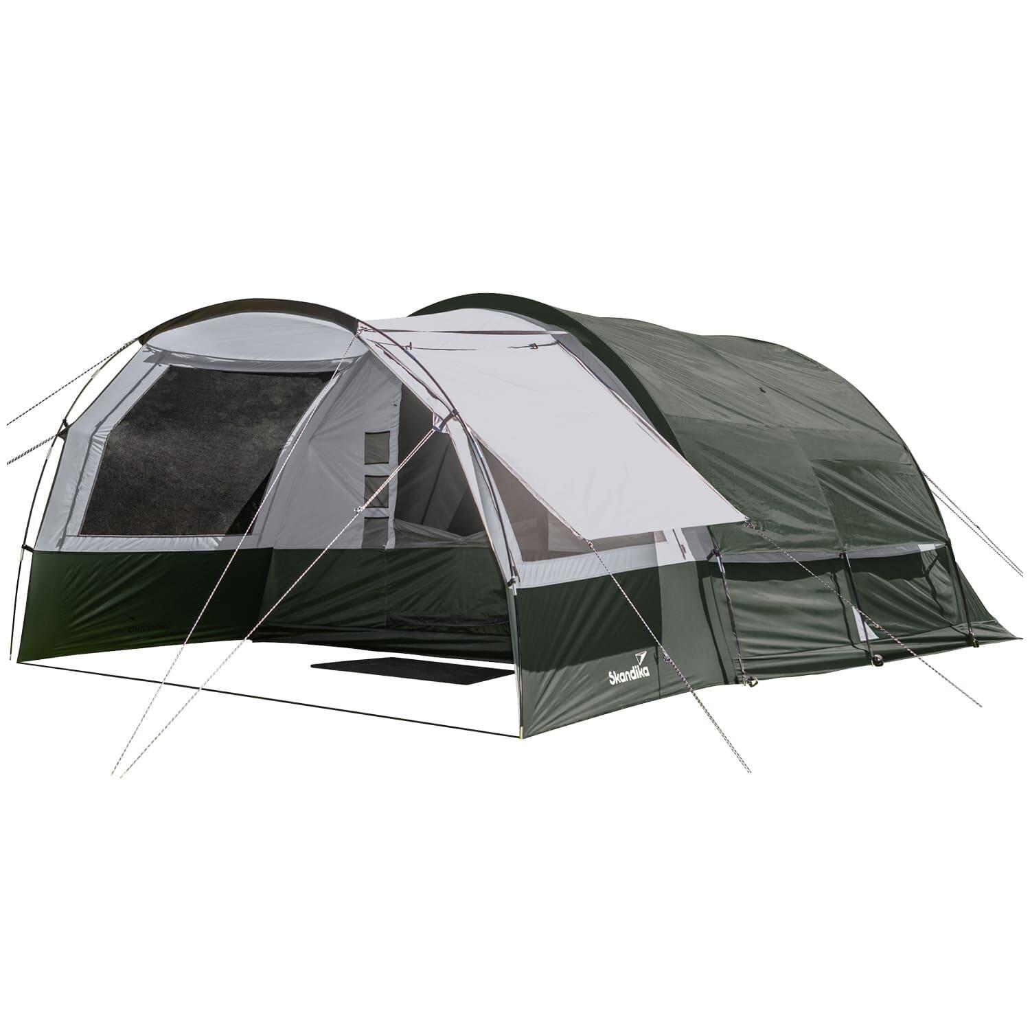 Skandika - Tente Tunnel Indal 5 - Tente Camping 5 Pers - Intérieur Divisible - Sol Cousu - Tente - Vert - Decathlon