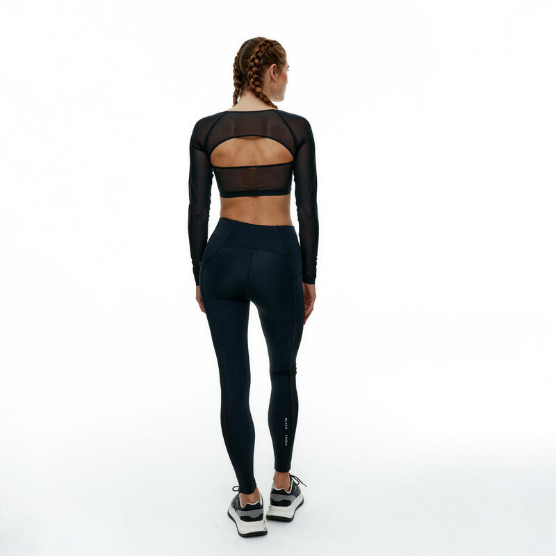 Sujetador Top deportivo Horizon Mesh Sujeción media de mujer Black Limba Black