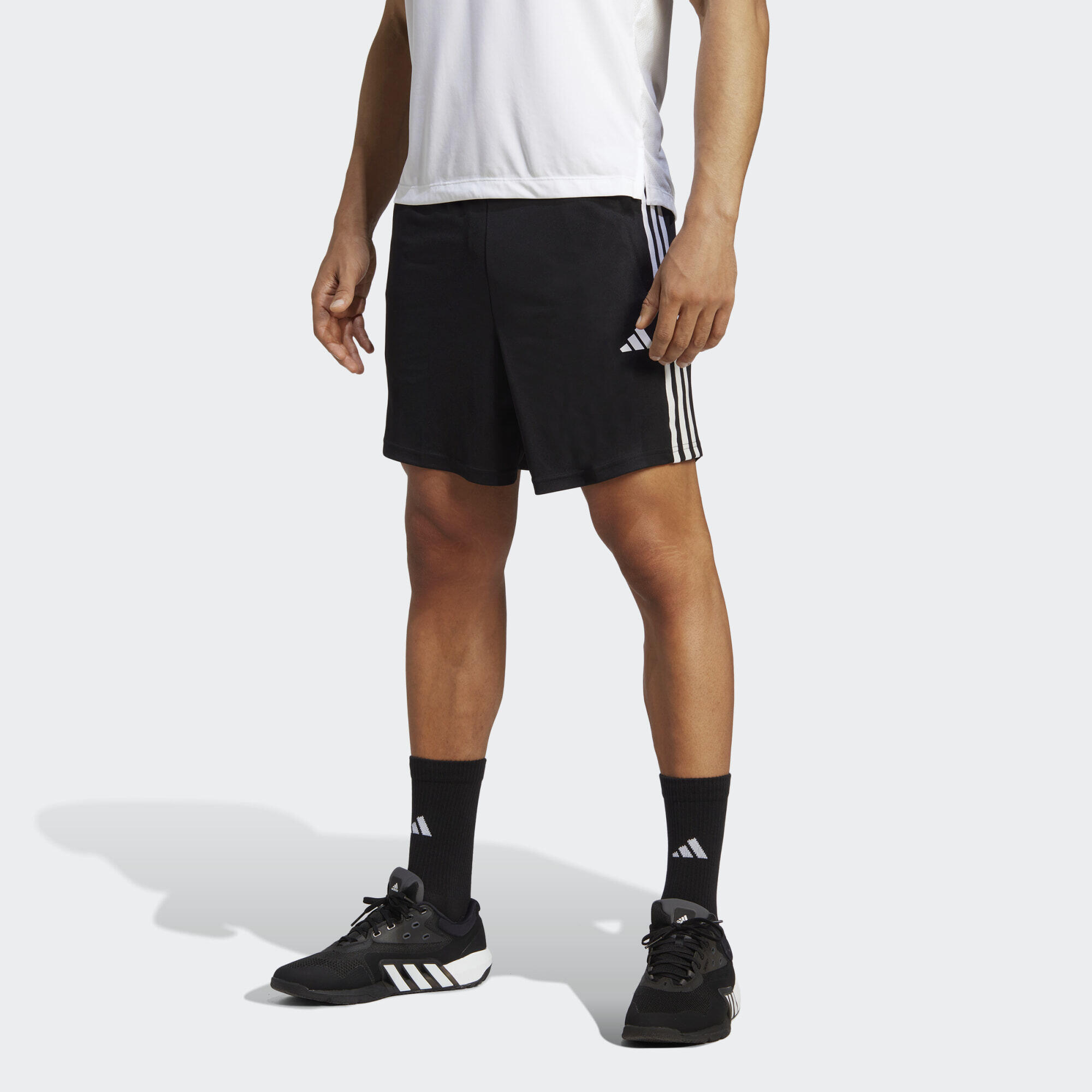 Adidas - Short D'Entraînement En Piqué Train Essentials 3-stripes - Short - Blanc|noir - 58 4xl - Decathlon