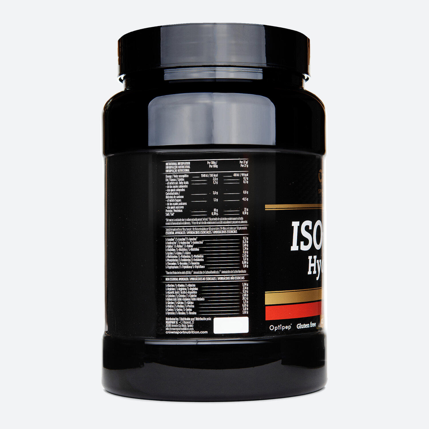 Lata com 918g de concentrado de whey hidrolisado ‘ISO Whey Hydrolized‘ Chocolate 2/4