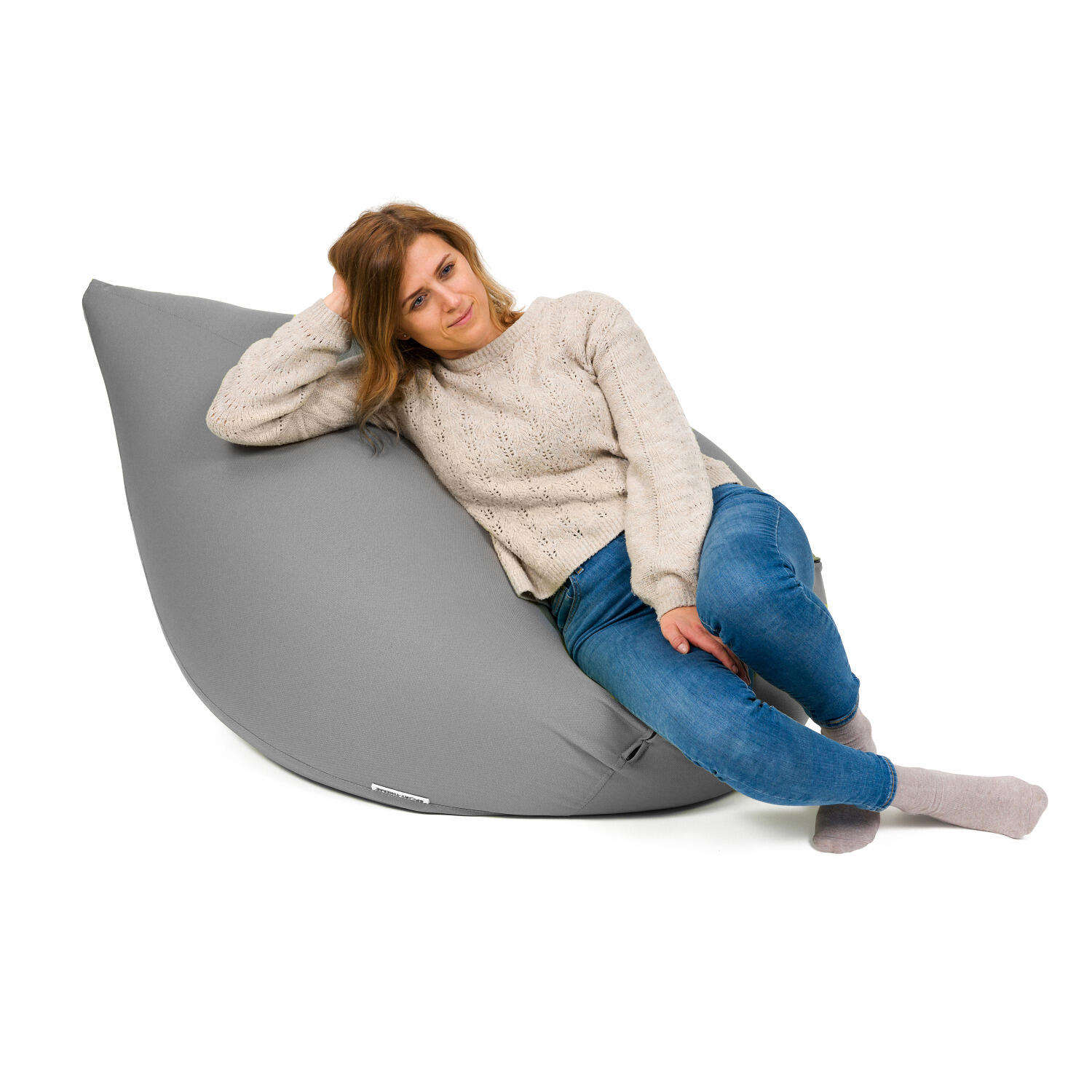 Sitzsack Comfort Grau Für Erwachsene 70x130 cm Gesundheitssport Unisex Grau 5/5