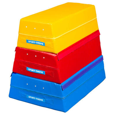 Trapez-Sprungkasten Soft Modell 1 Turnen Unisex Blau-Rot-Gelb