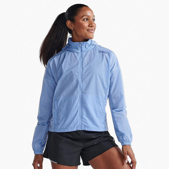 Aero Women's Water-Resistant Windbreaker Jacket Sky Blue