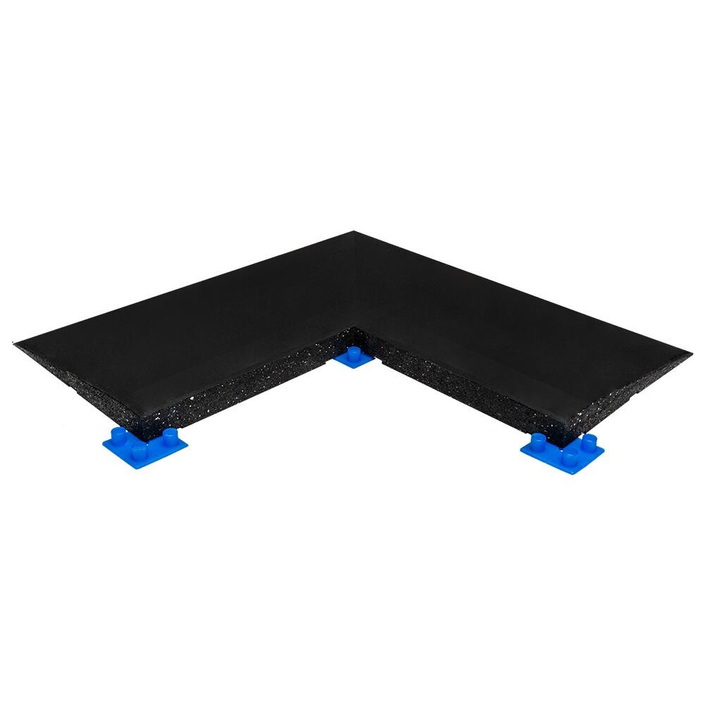 Pièce d'angle en caoutchouc pour sol sportif - 50x50 cm - épaisseur 20 mm - Noir 6/7