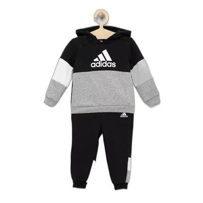 Kinder fleece trainingspak met geblokte kleuren adidas