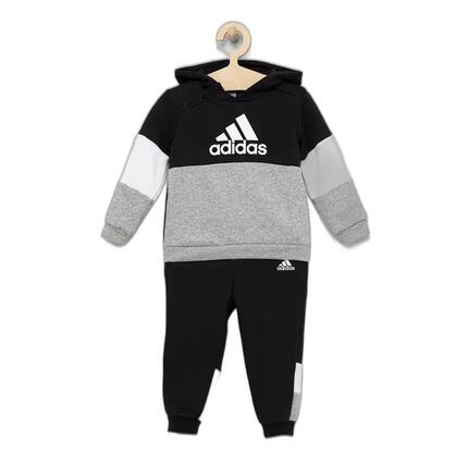 Kinder fleece trainingspak met geblokte kleuren adidas