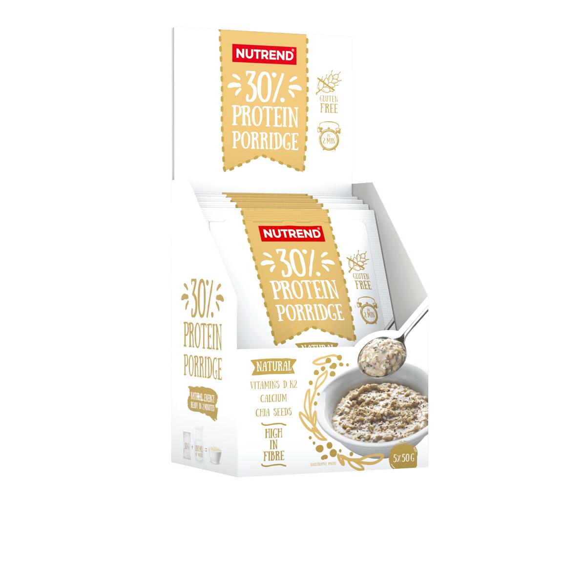 NUTREND Proteinová ovesná kaše PROTEIN PORRIDGE, 5x50 g, natural