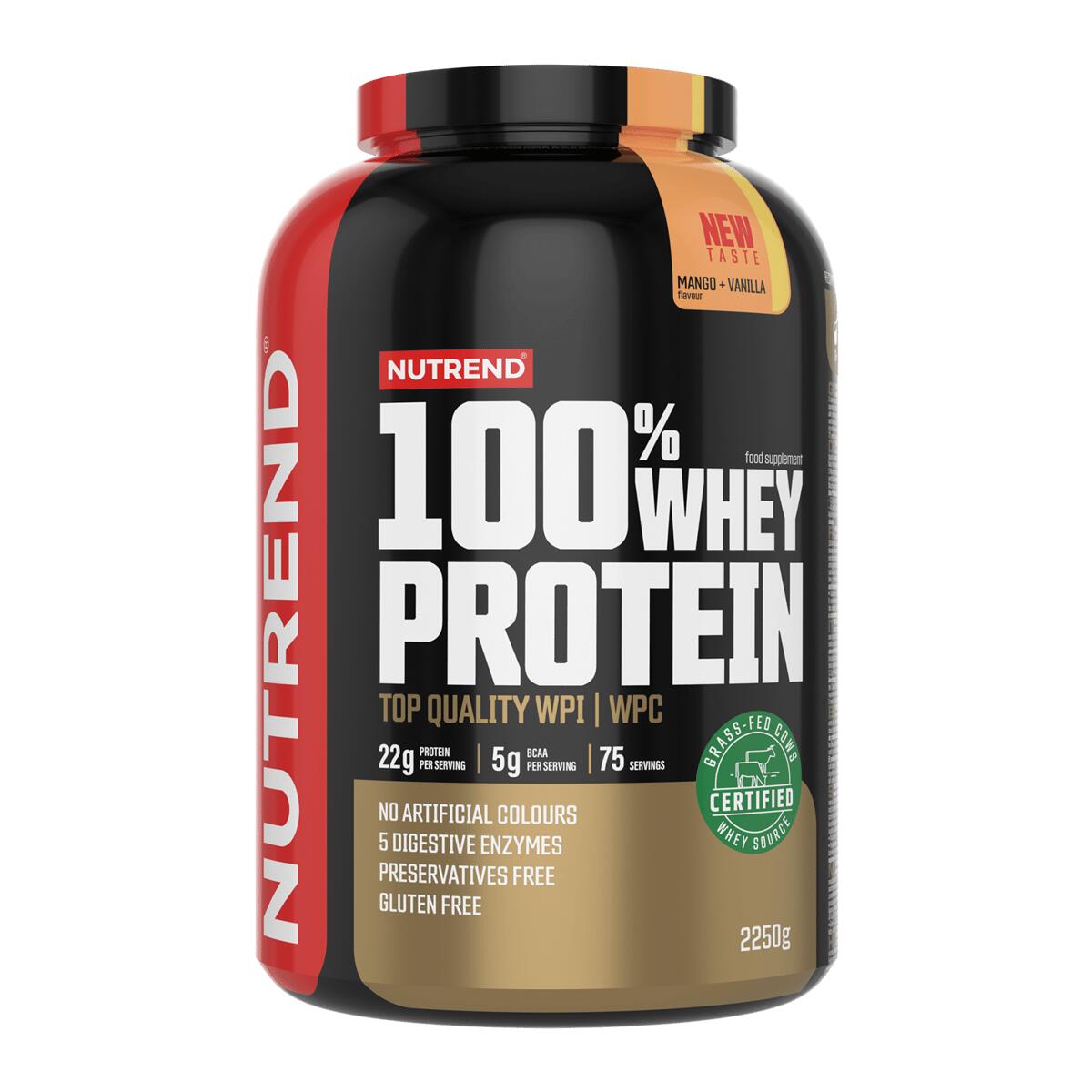NUTREND Syrovátkový protein 100% WHEY PROTEIN, mango + vanilka