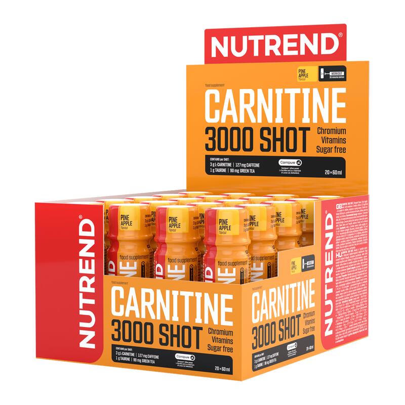 CARNITINE 3000 SHOT, 20 x 60 ml, pomeranč