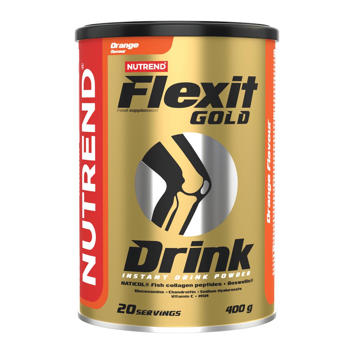NUTREND Instantní nápoj pro péči o klouby FLEXIT GOLD DRINK, 400 g, pomeranč