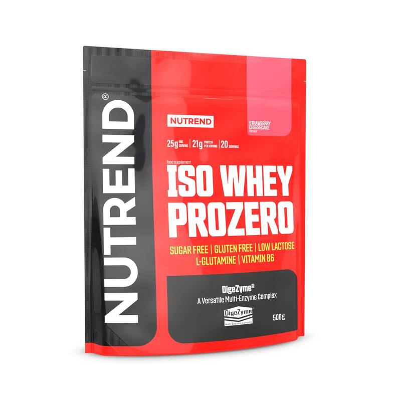 Syrovátkový izolát ISO WHEY PROZERO, jahodový cheesecake