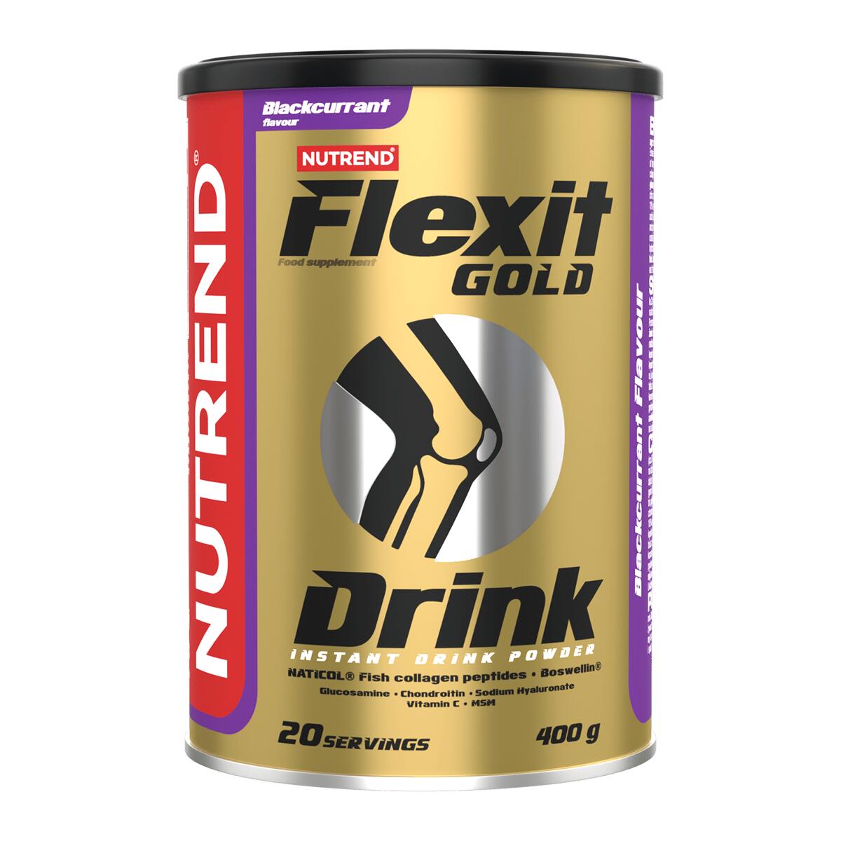 NUTREND Instantní nápoj pro péči o klouby FLEXIT GOLD DRINK, 400 g, černý rybíz