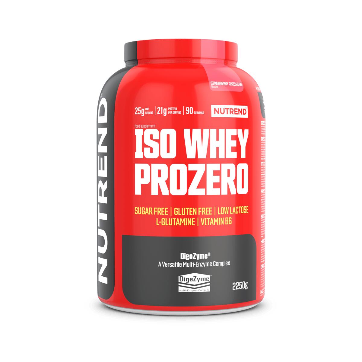 NUTREND Syrovátkový izolát ISO WHEY PROZERO, jahodový cheesecake