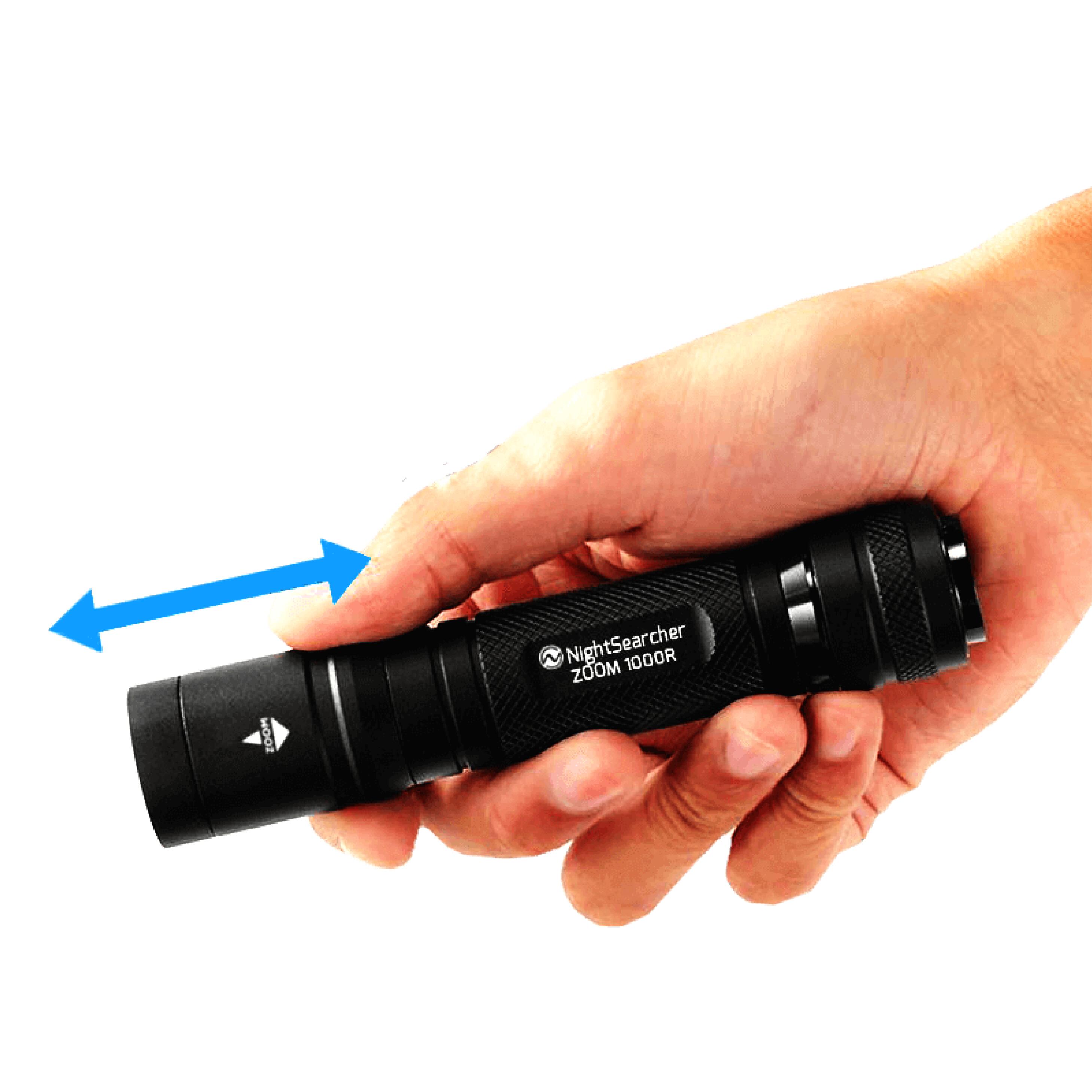 Zoom 1000R Compact Rechargeable LED Torch with Adjustable Spot-to-Flood Zoom 2/7