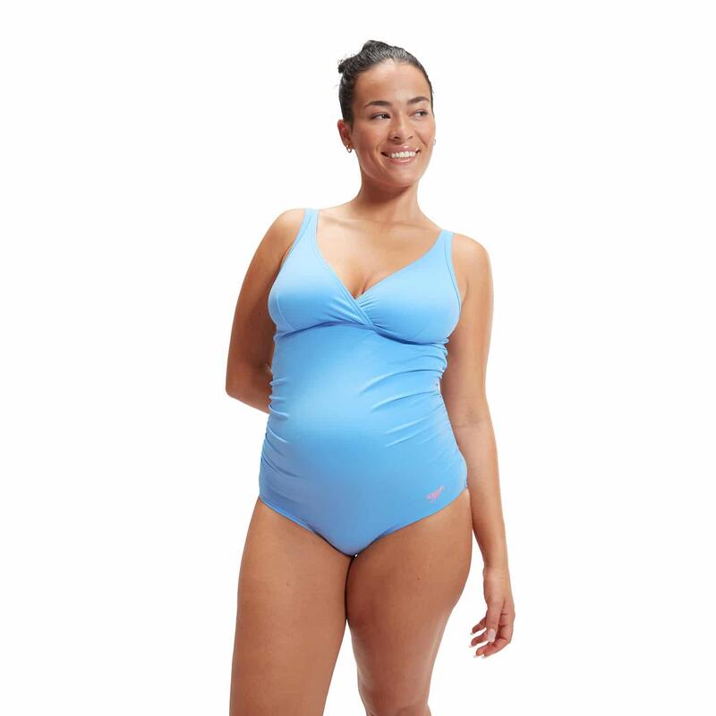 Speedo Womens V Neck Maternity U Back Curious Blue