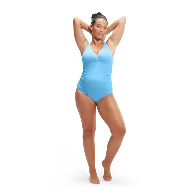 Speedo Womens V Neck Maternity U Back Curious Blue