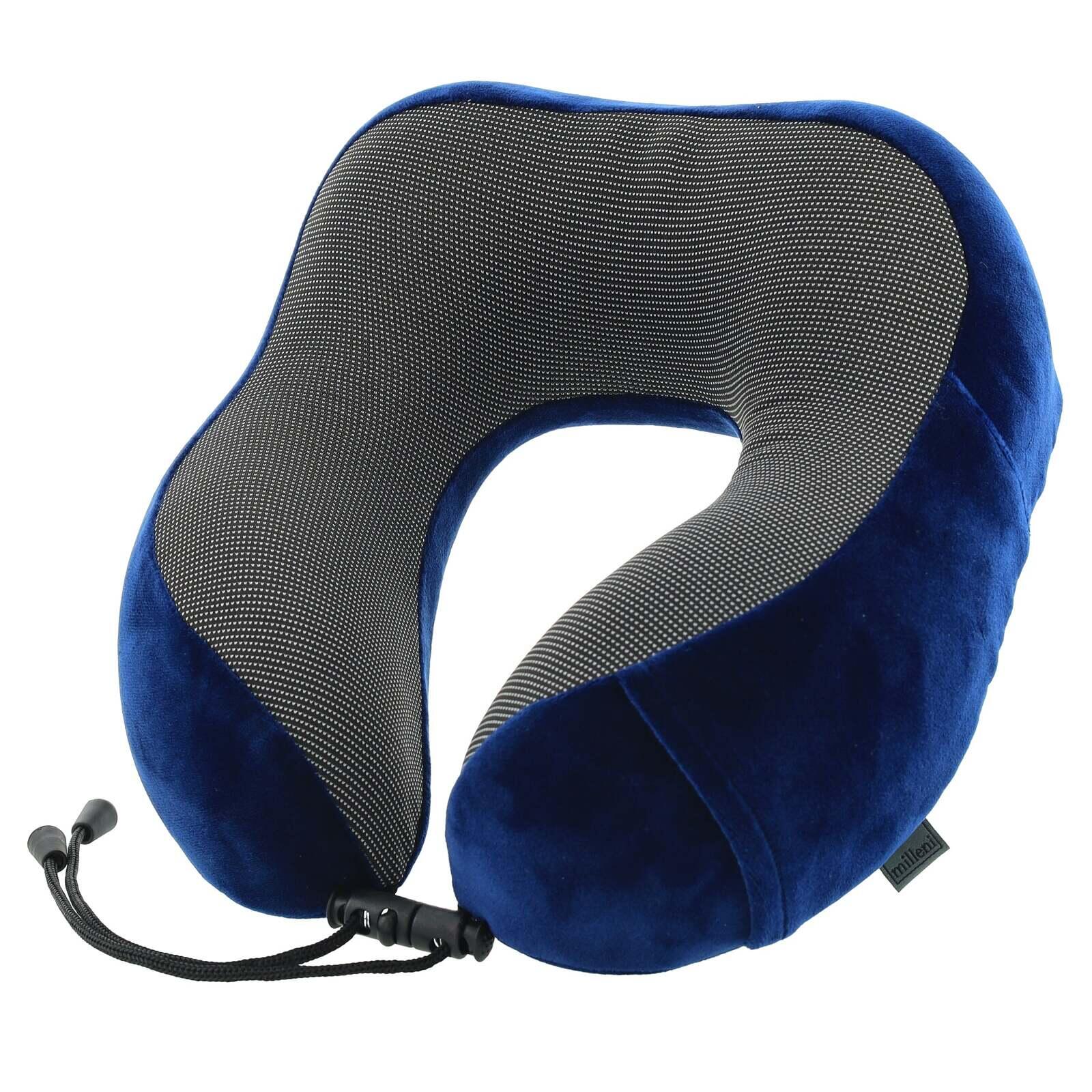 Milleni Memory Foam Comfort Ergonomic Air Travel Neck Pillow - Navy