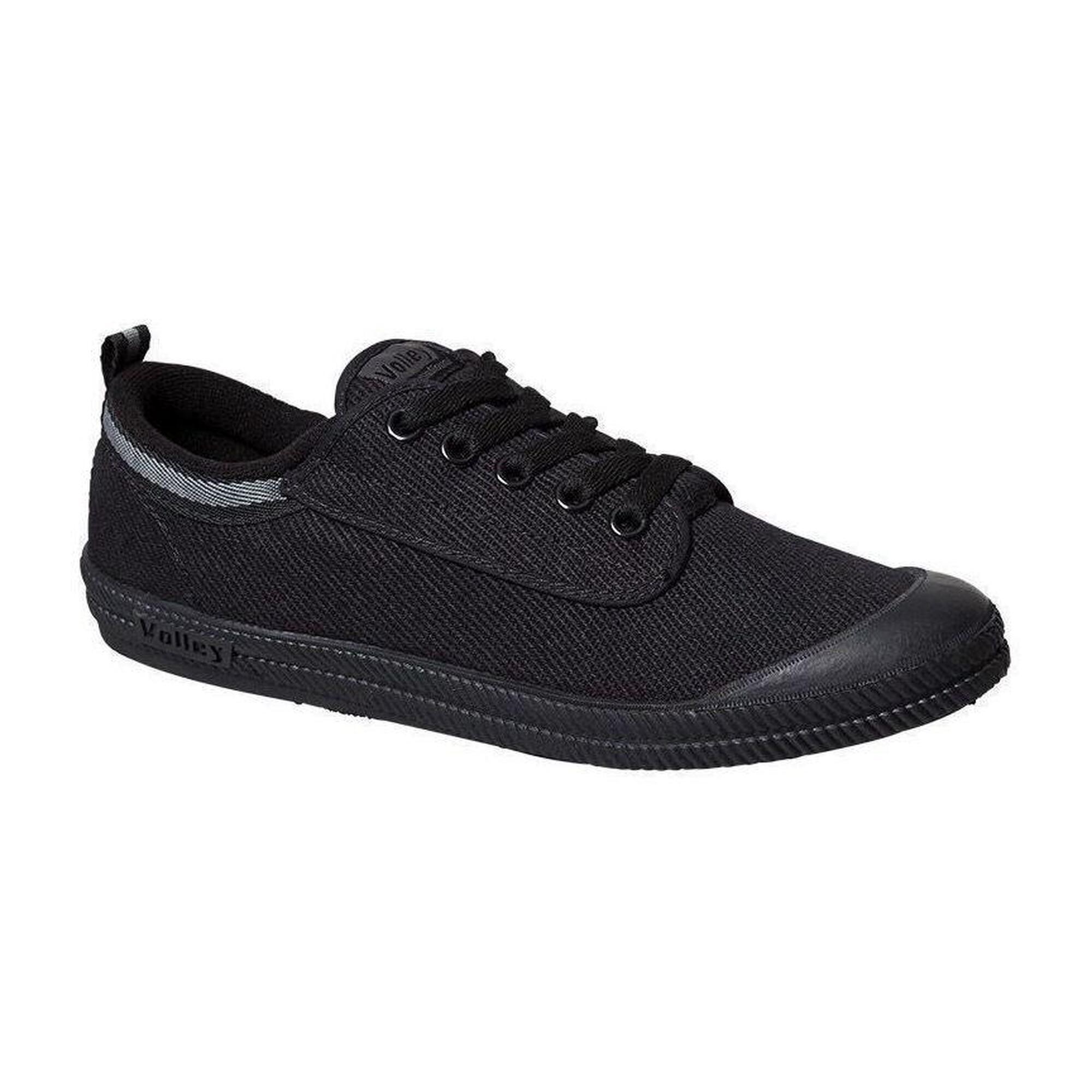 Dunlop Volleys International Mens Casual Lace Up Shoes Canvas Black Dark Grey
