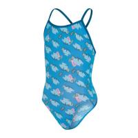Costume da bagno Speedo Flipper Phone Allover Vback da bambina - blu - 13-14 3/6