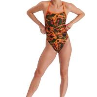 Maiô feminino speedo wall spray allover com costas em v - salso 26
