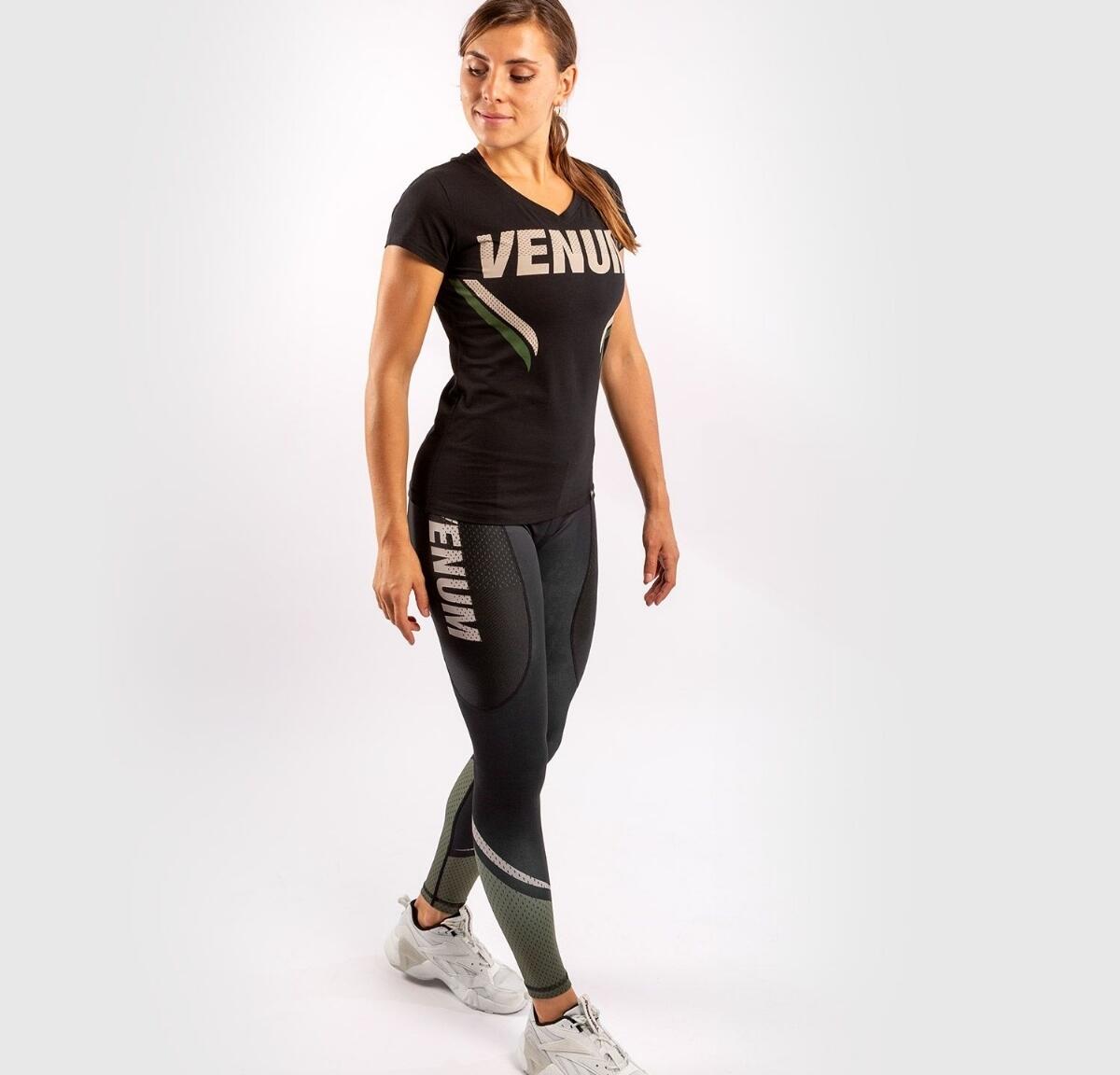 Venum ONE FC Impact T-shirt - for women - Black/Khaki 7/7