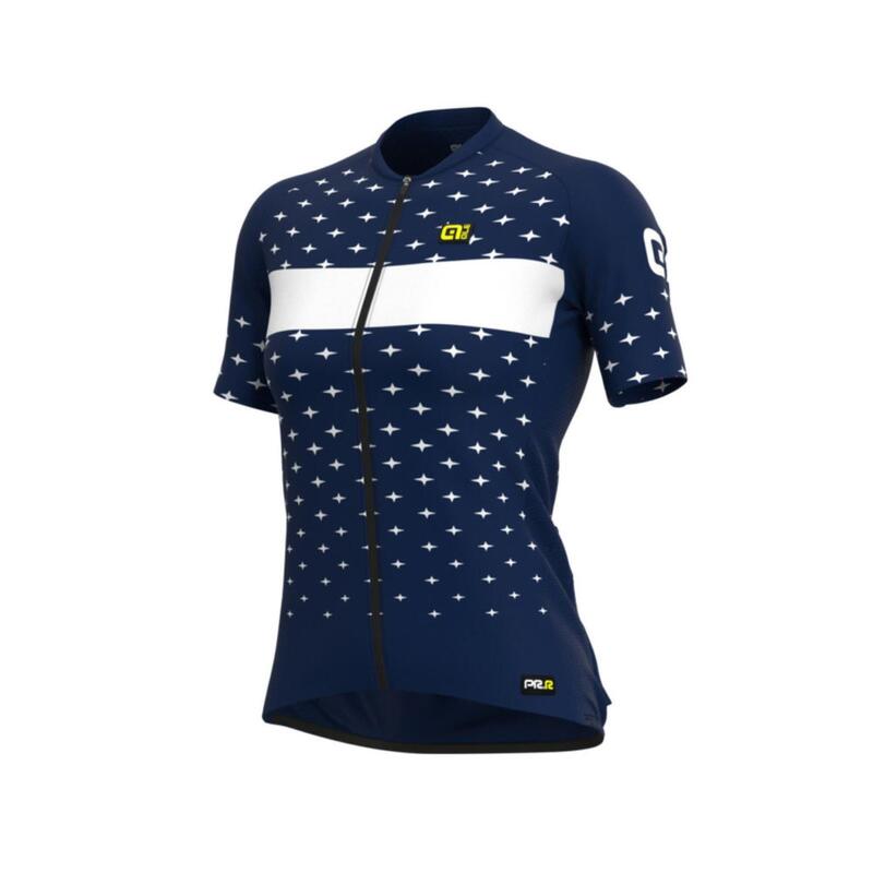 Alé Stars Vrouwen Trui met Korte Mouwen Navy Blauw/Wit