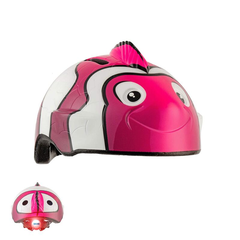 Casco da Bici per Bambini | Pesce Pagliaccio Rosa | Crazy Safety | EN 1078