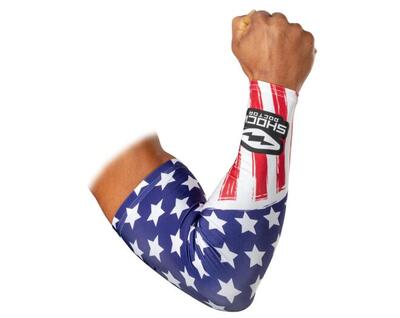 Shock Doctor Showtime Comp Arm Sleeve L Weiß/Gold Lux