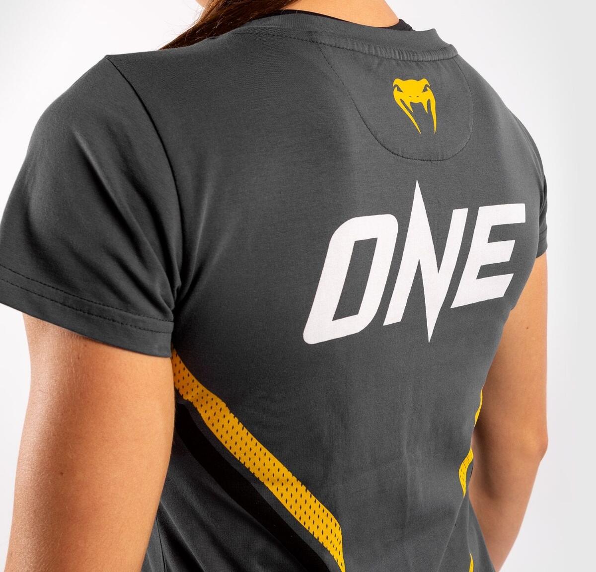 Venum ONE FC Impact T-shirt - for women - Grey/Yellow 6/7