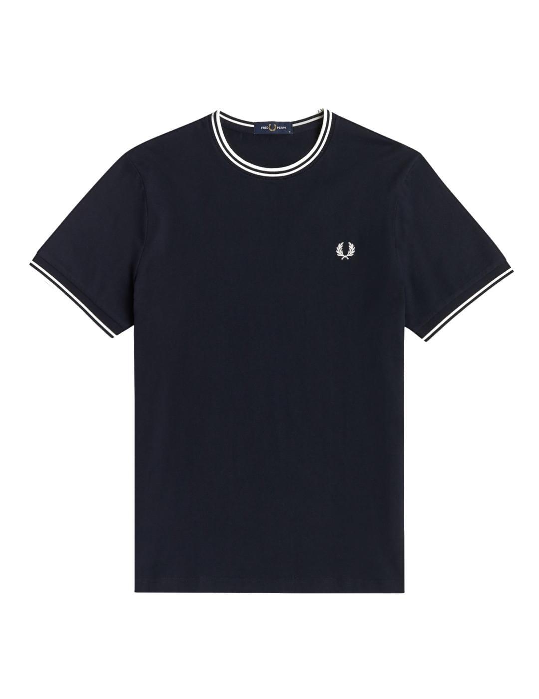T-shirt pour homme Fred Perry Twin Marine 2/7