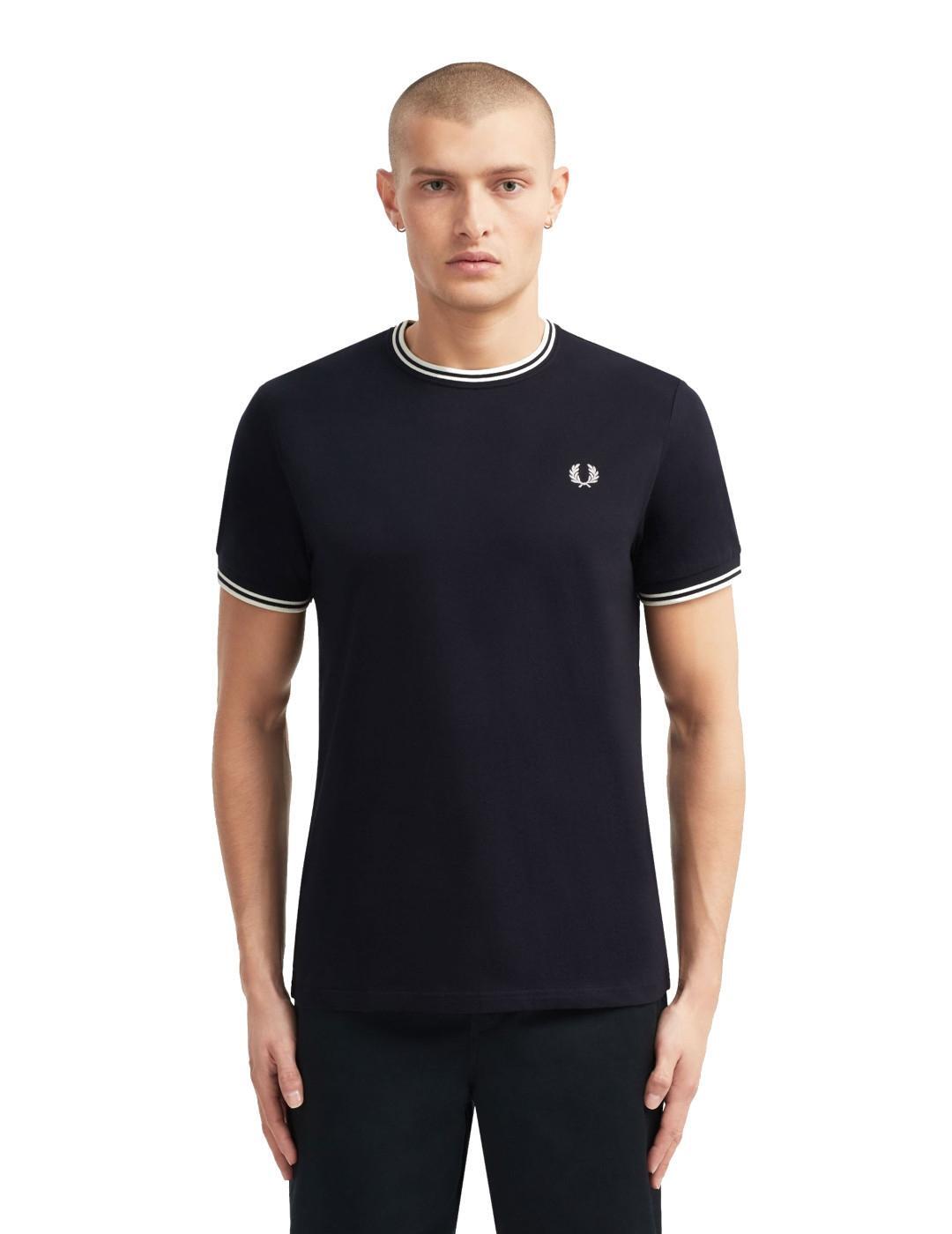 T-shirt pour homme Fred Perry Twin Marine 3/7