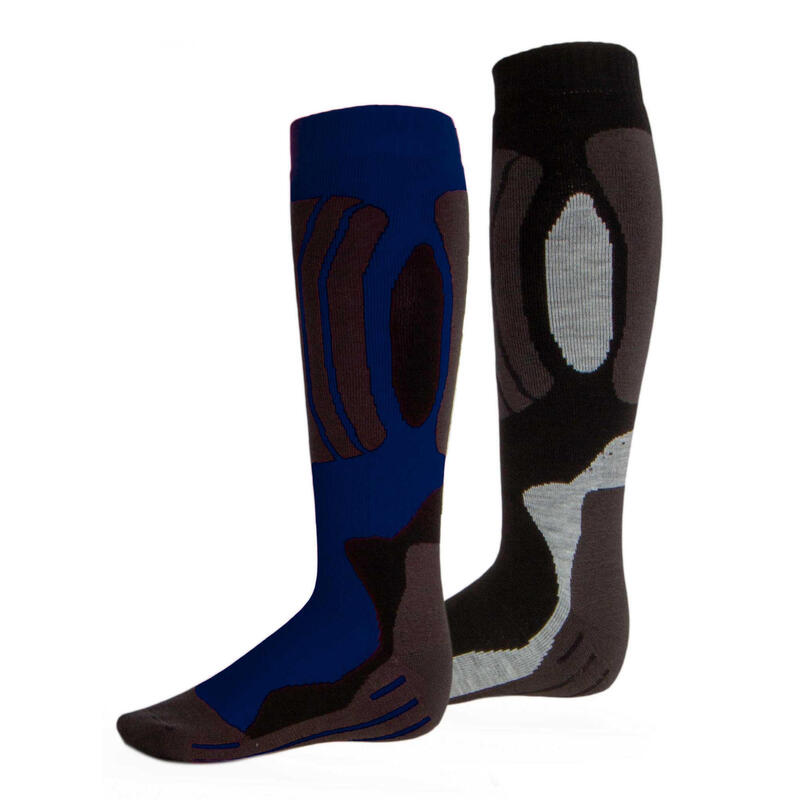 Rucanor Svindal chaussettes de ski 2-pack unisexe noir/bleu