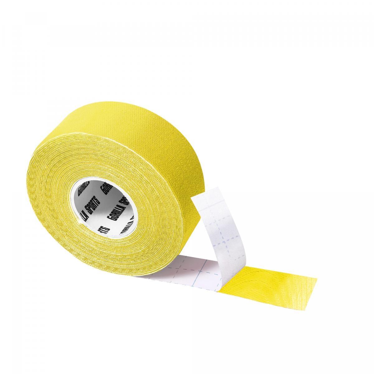 Taśma kinezjologiczna Gorilla Sports  2,5 cm żółta 3/4