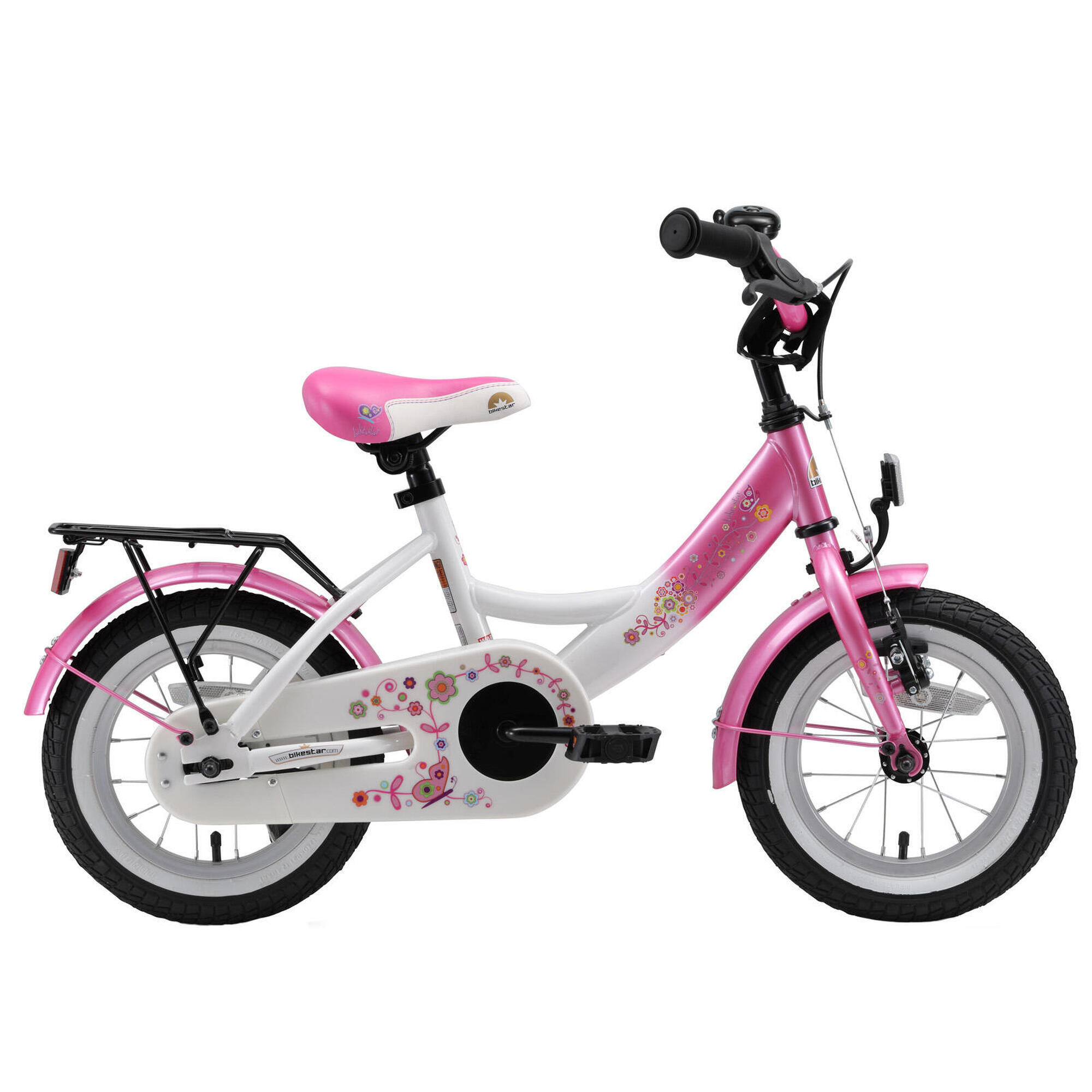 Bikestar - Vélo Enfant 12 Pouces À Partir De 3 - 5 Ans, Vtc Classic - Vélo Enfant - Blanc|rose - 12" - Decathlon