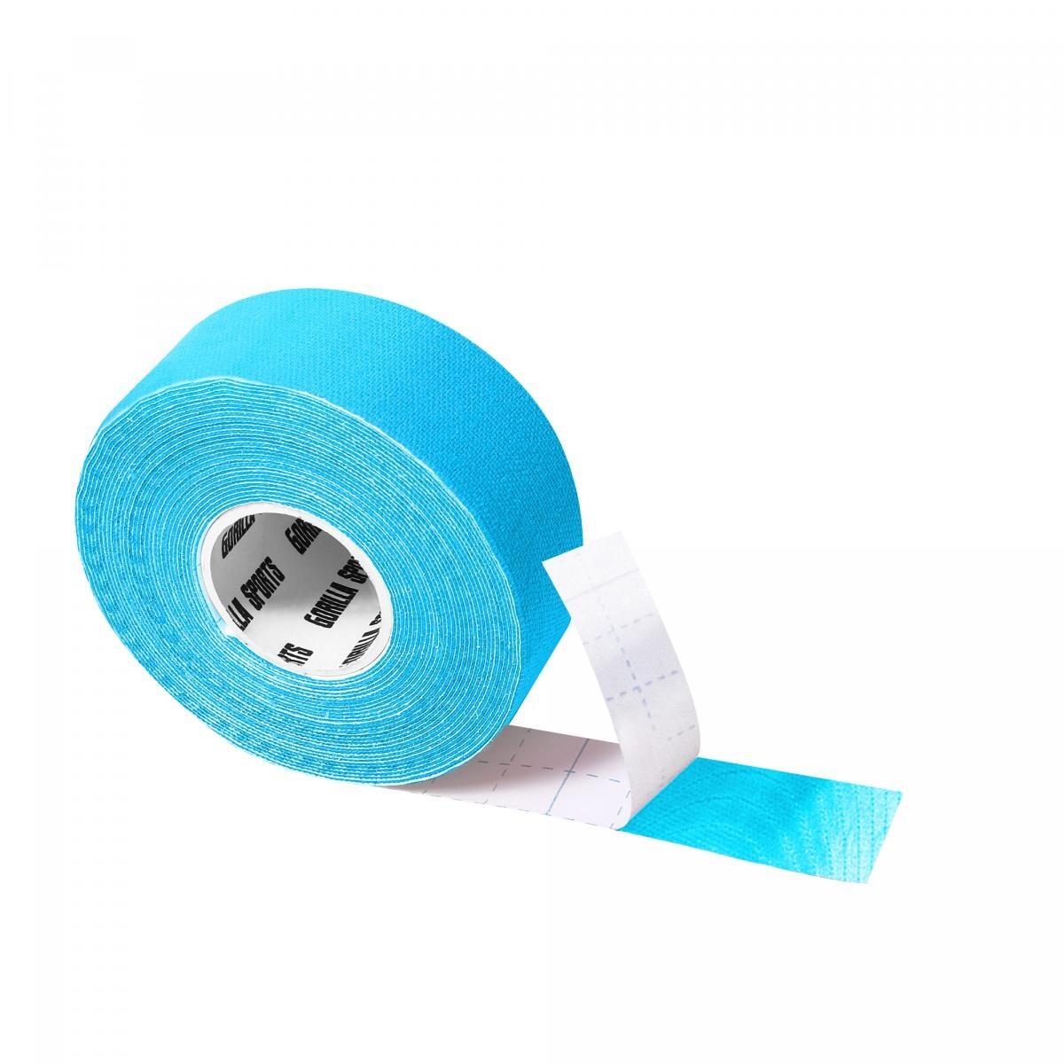 Taśma kinezjologiczna  Gorilla Sports 2,5 cm błękitna 3/4