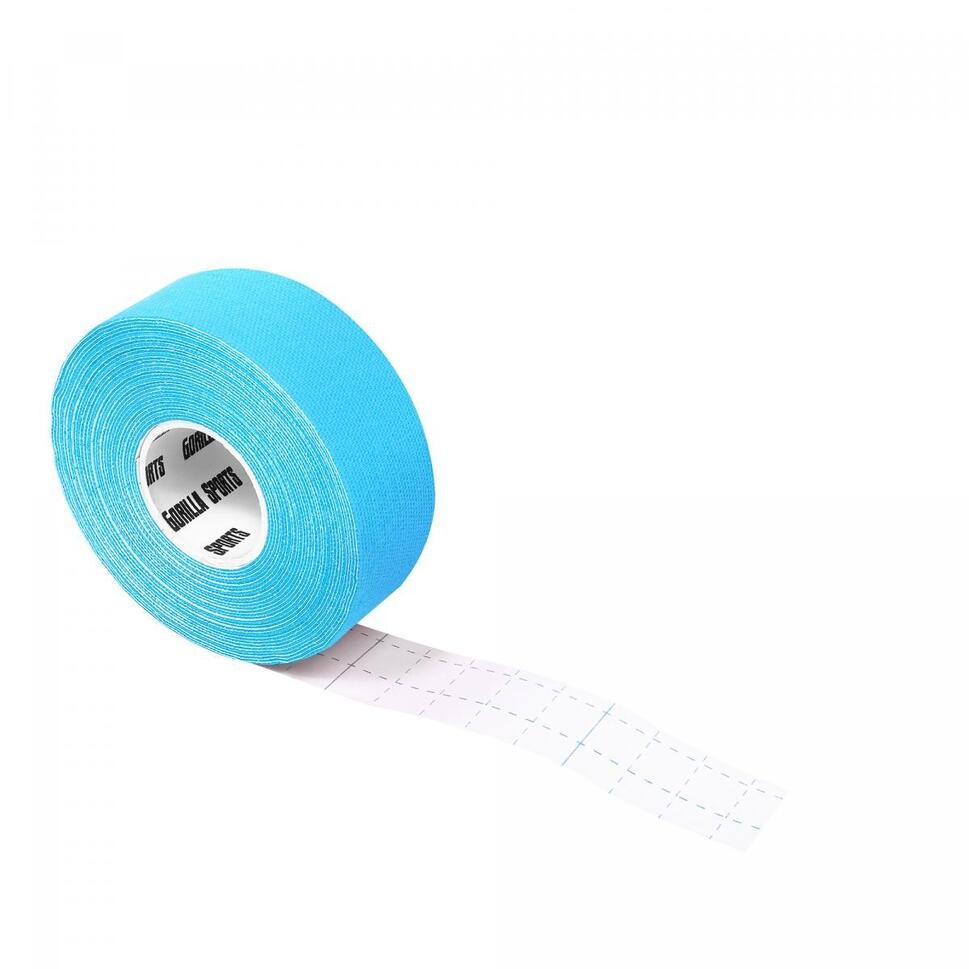 Taśma kinezjologiczna Gorilla Sports 2,5 cm błękitna