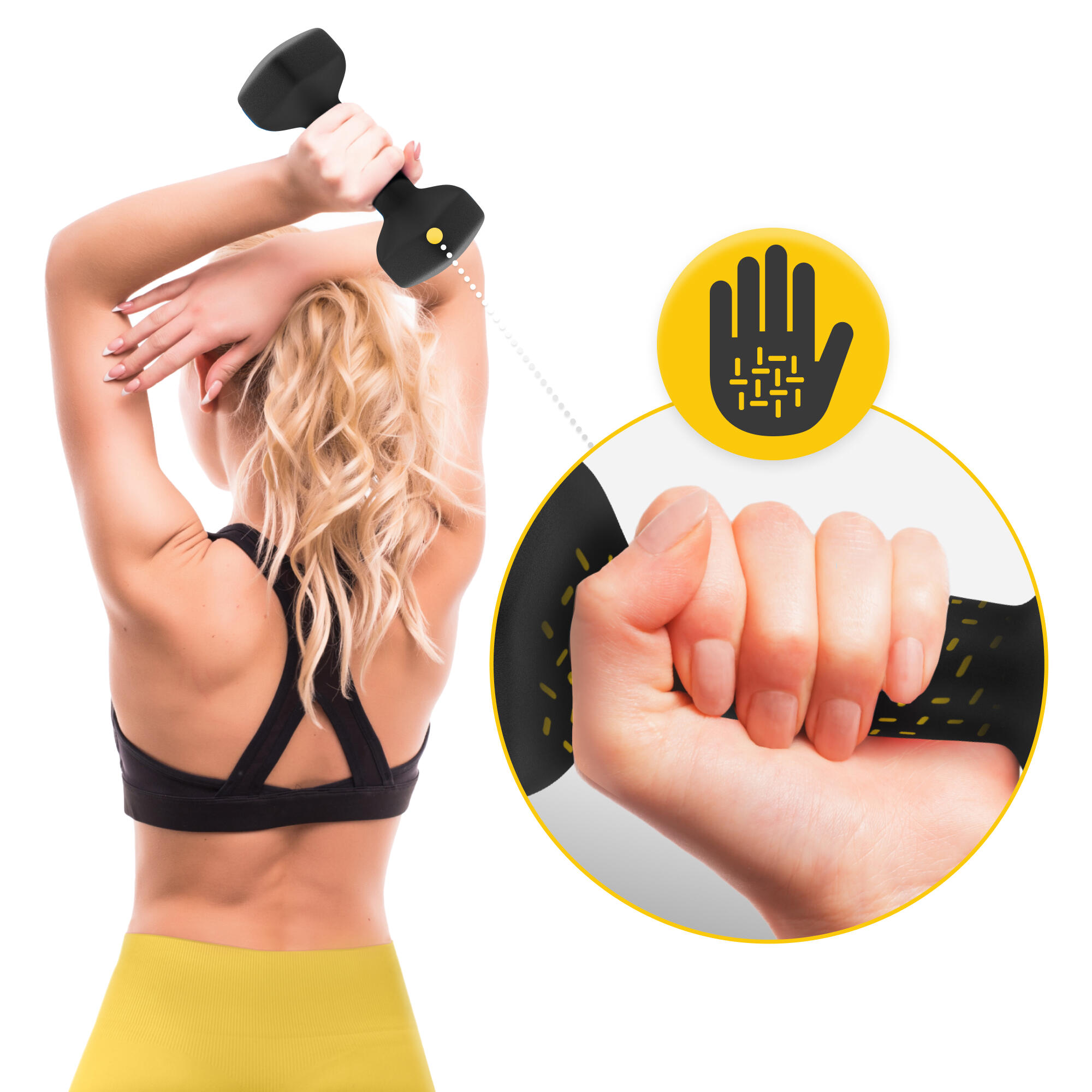 Coppia manubri fitness palestra ghisa vinile antiscivolo CLASSIC 4FIZJO 7/7
