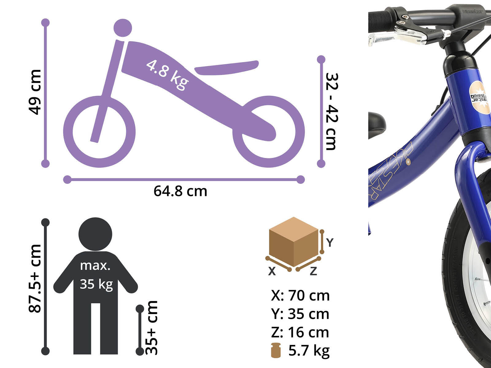 Loopfiets 12 inch 3 jaar 2-in-1 5/5