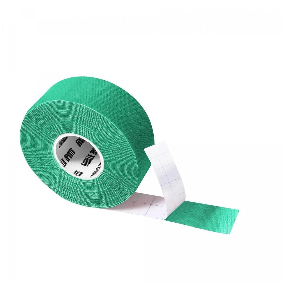 Taśma kinezjologiczna Gorilla Sports 2,5 cm zielona
