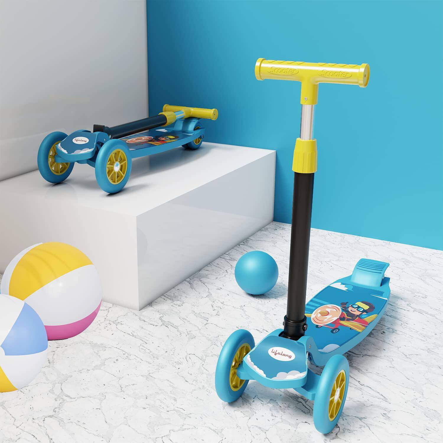 Lifelong Kick Scooter with Adjustable Height_PIPE_Foldable Scooter_PIPE_Skate Scooter for Kids with PVC Wheel_PIPE_Age Upto 3+ Y -  1