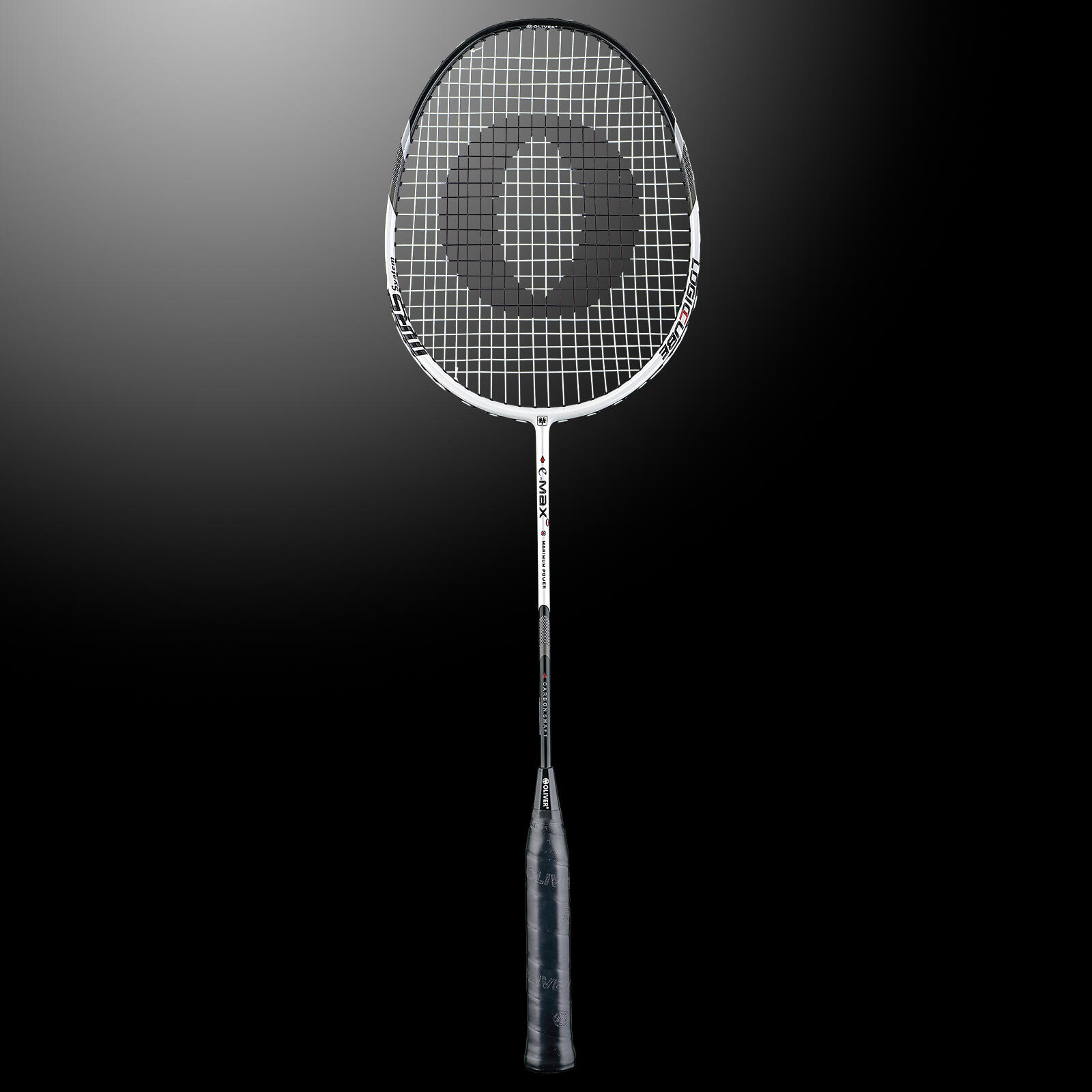 Badmintonracket OLIVER - E-MAX 88 wit/zwart 2/6