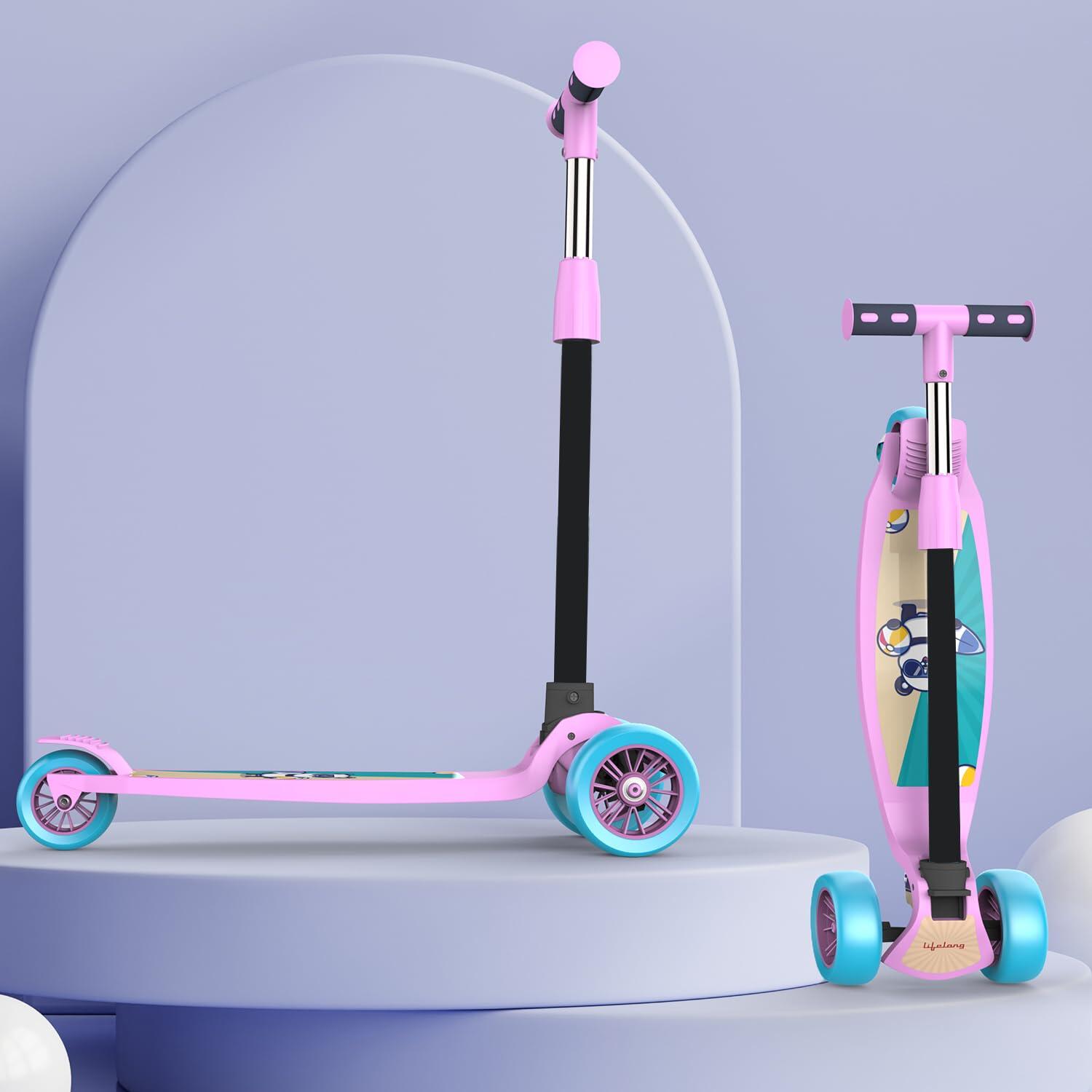 Lifelong Kick Scooter with Adjustable Height | Foldable Scooter | Skate Scooter for Kids with PVC Wheel | Max User Weight - 50 kg, Pink & Blue, 6 Months Manufacturer's Warranty, LLKS03-image-28