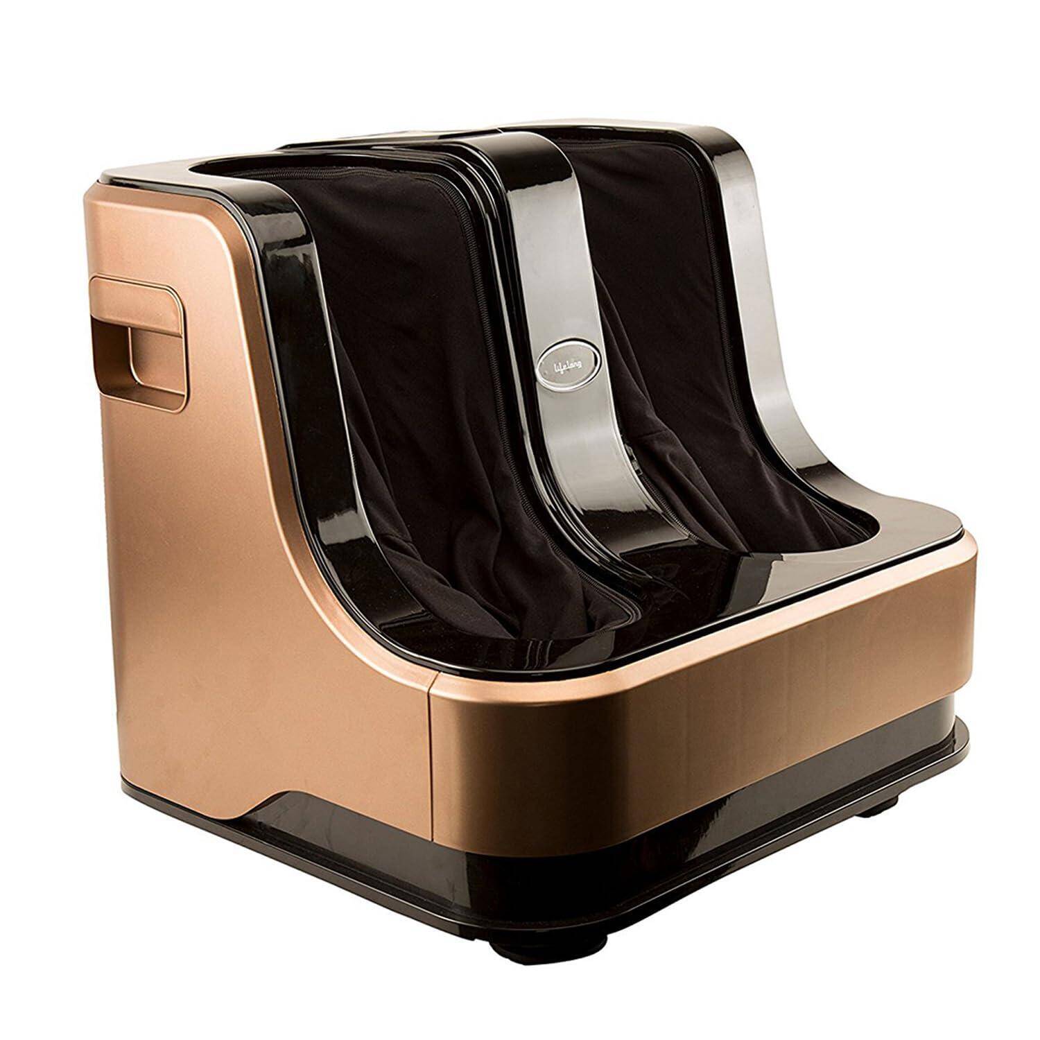 Lifelong Calf, Foot and Leg Massager Machine for Home - Pain Relief Massage for Legs - Heat + 4 Vibration Motors - Rolling, Kneading, and Shiatsu - Improve Blood Circulation, Dark Brown, 80W (LLM99) -  1