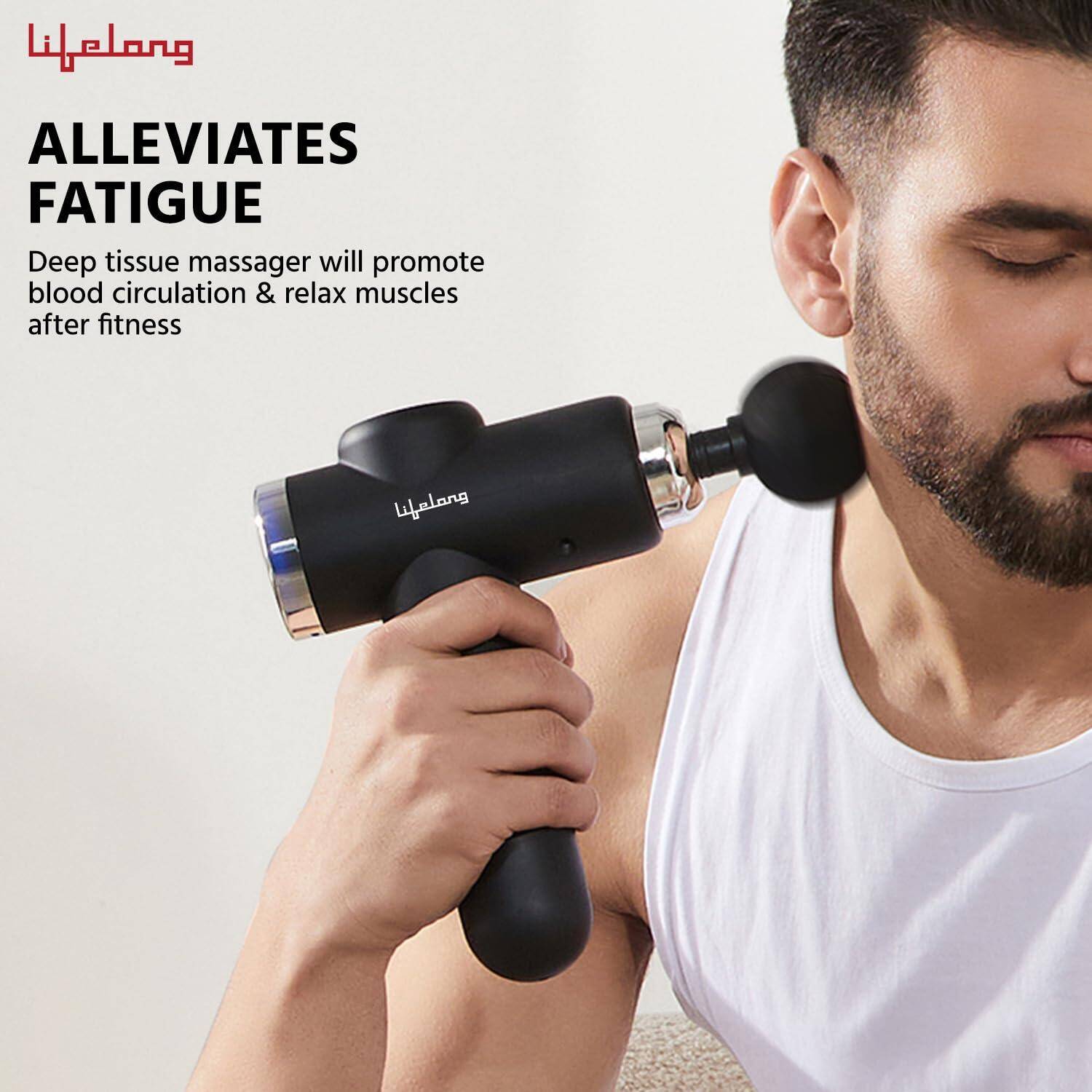 Lifelong Gun Massager for Pain Relief - Touch Display-Percussion Massage Gun Machine for Full Body - Rechargeable Gun Massager w -  2