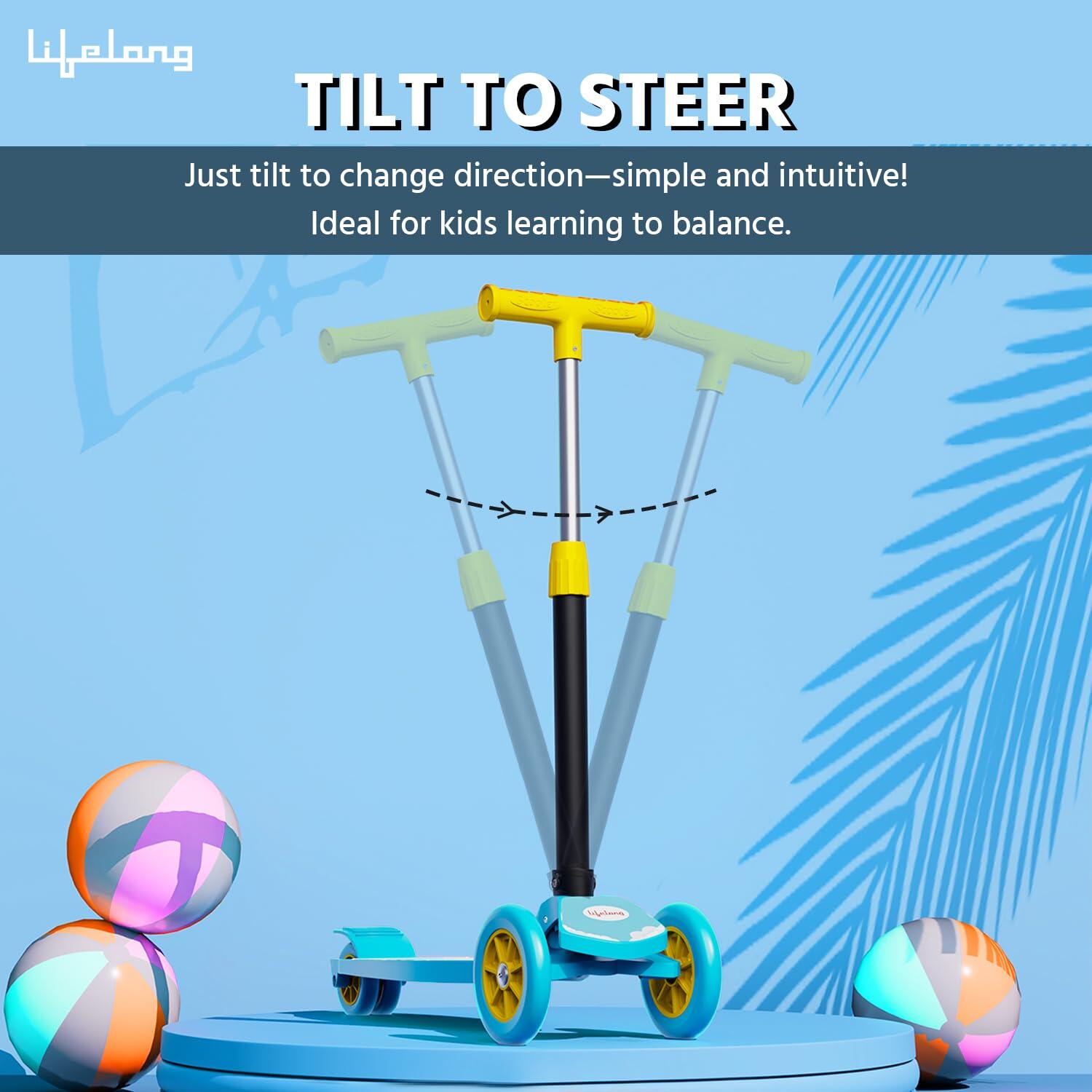 Lifelong Kick Scooter with Adjustable Height_PIPE_Foldable Scooter_PIPE_Skate Scooter for Kids with PVC Wheel_PIPE_Age Upto 3+ Y