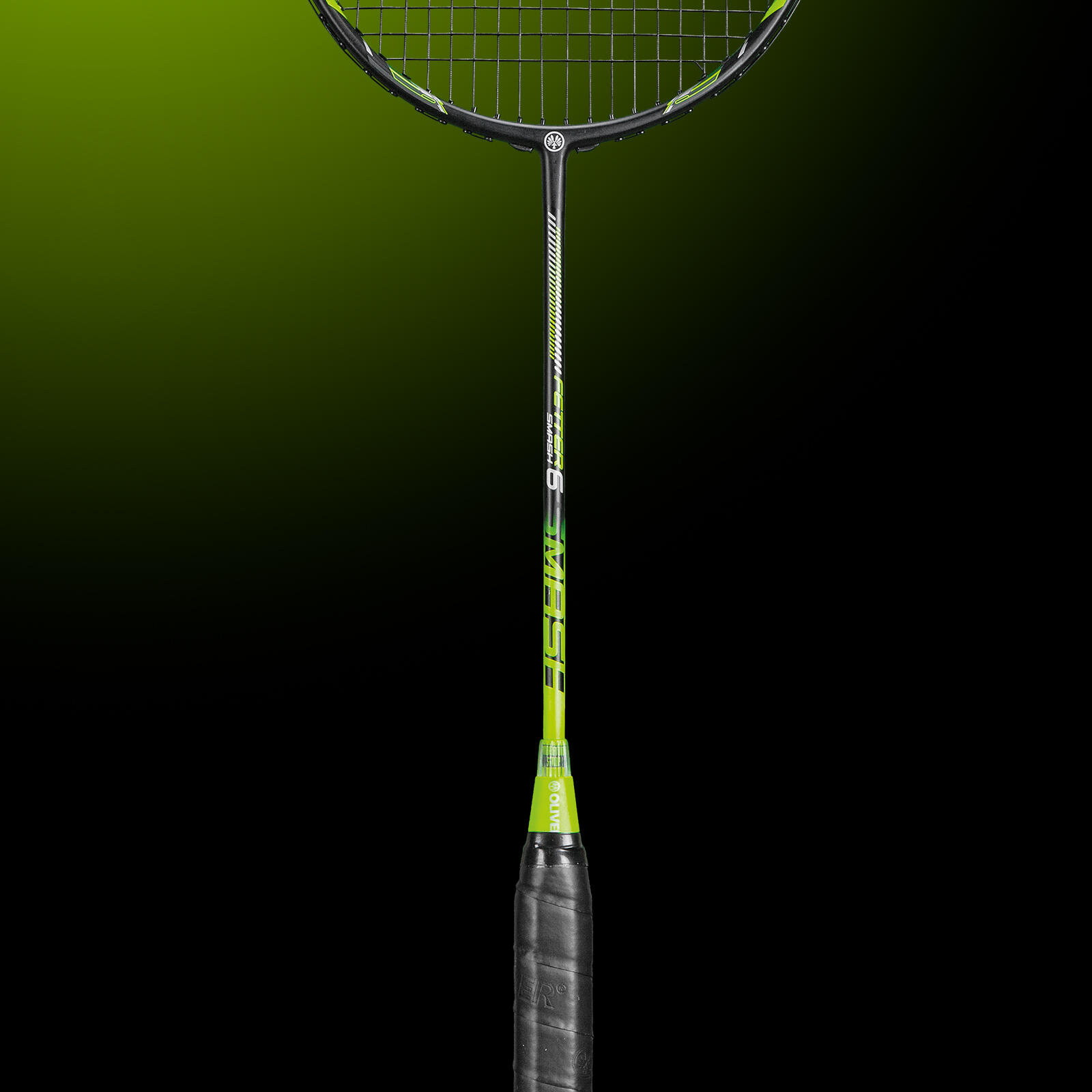 Badmintonracket OLIVER - FETTER SMASH 6 zwart/groen 5/6