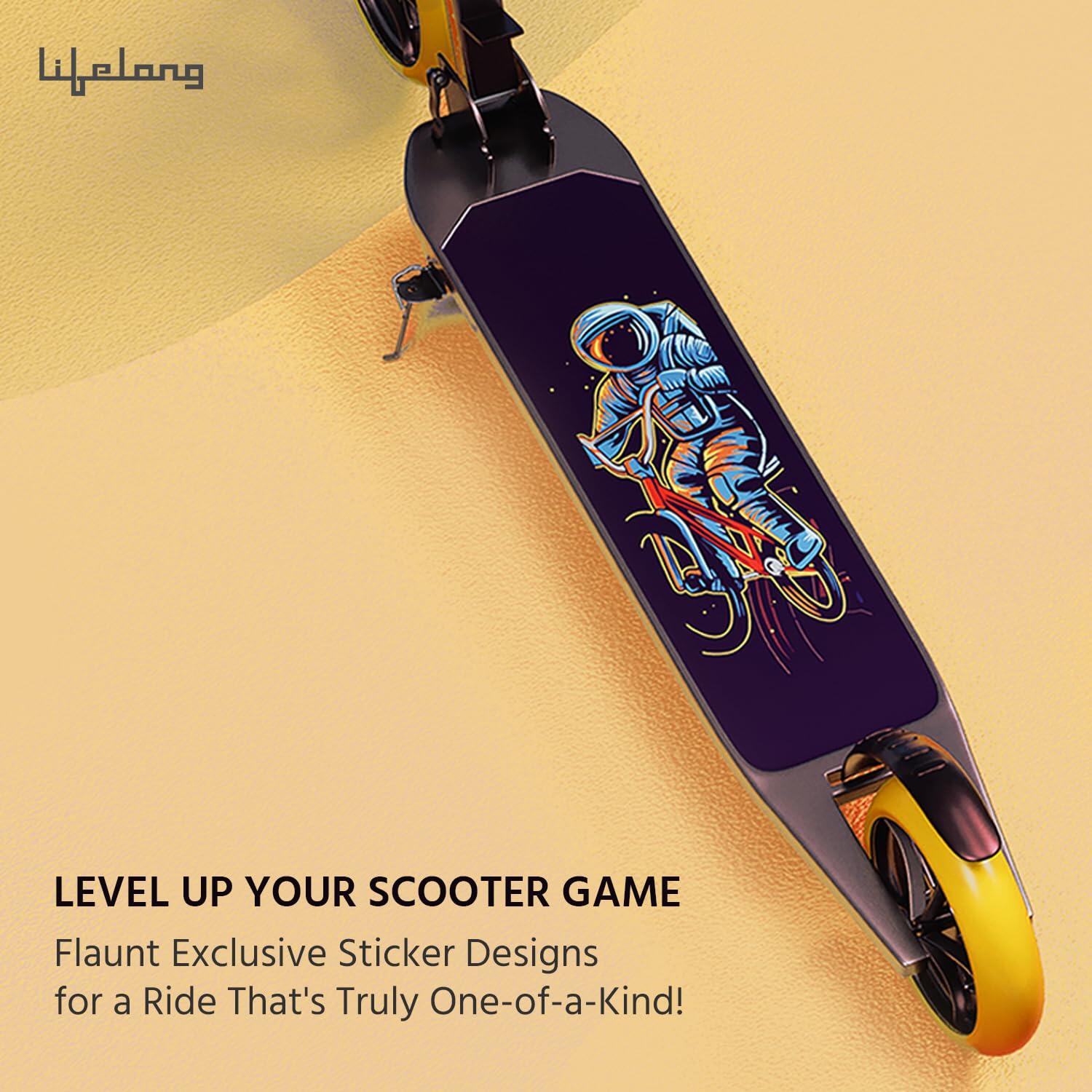 Lifelong Scooter for Kids 5+ Years - Foldable Aluminium Kids Scooter with Four Height Settings for Handle - Kick Scooter Capacit