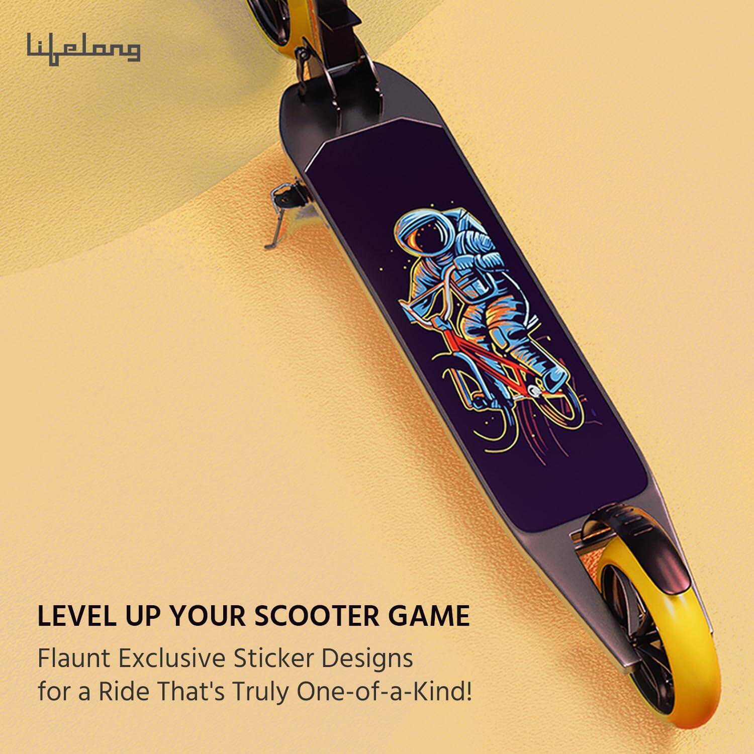 Lifelong Scooter for Kids 5+ Years - Foldable Aluminium Kids Scooter with Four Height Settings for Handle - Kick Scooter Capacit -  5